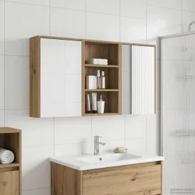    Fürdőszobai Szekrény Szett 3 pcs 126 x 16 x 62.5 cm Faanyag