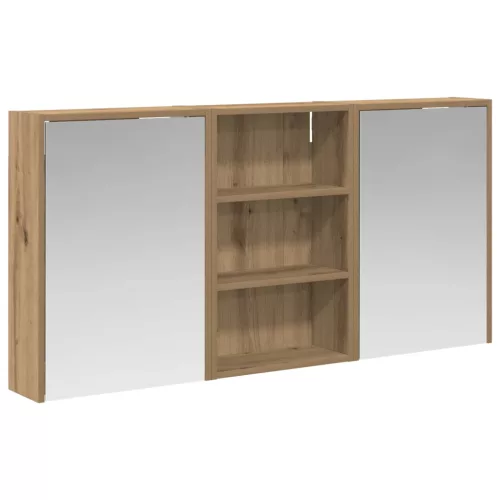  Fürdőszobai Szekrény Szett 3 pcs 126 x 16 x 62.5 cm Faanyag