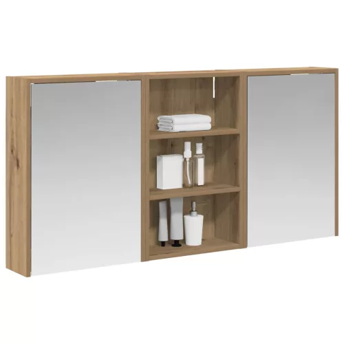  Fürdőszobai Szekrény Szett 3 pcs 126 x 16 x 62.5 cm Faanyag