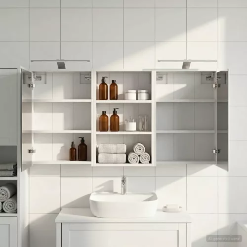  Fürdőszobai Szekrény Szett 3 pcs 126 x 16 x 62.5 cm Faanyag