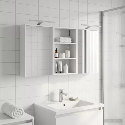  Fürdőszobai Szekrény Szett 3 pcs 126 x 16 x 62.5 cm Faanyag