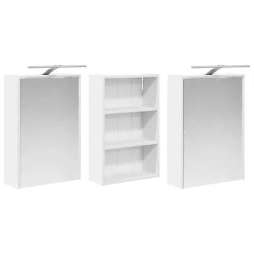  Fürdőszobai Szekrény Szett 3 pcs 126 x 16 x 62.5 cm Faanyag