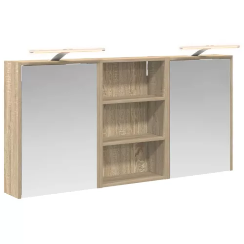  Fürdőszobai Szekrény Szett 3 pcs 126 x 16 x 62.5 cm Faanyag