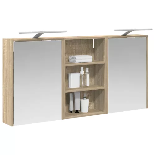  Fürdőszobai Szekrény Szett 3 pcs 126 x 16 x 62.5 cm Faanyag