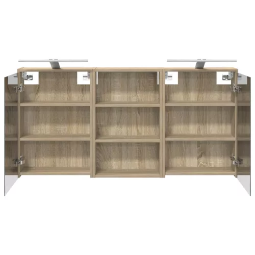  Fürdőszobai Szekrény Szett 3 pcs 126 x 16 x 62.5 cm Faanyag