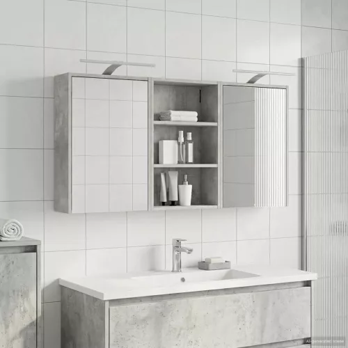  Fürdőszobai Szekrény Szett 3 pcs 126 x 16 x 62.5 cm Faanyag