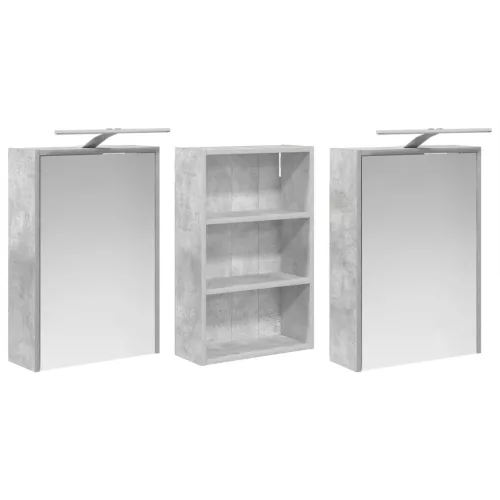  Fürdőszobai Szekrény Szett 3 pcs 126 x 16 x 62.5 cm Faanyag