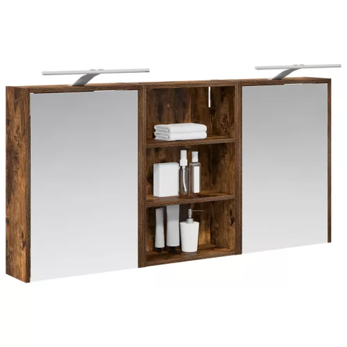  Fürdőszobai Szekrény Szett 3 pcs 126 x 16 x 62.5 cm Faanyag