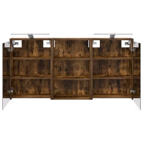  Fürdőszobai Szekrény Szett 3 pcs 126 x 16 x 62.5 cm Faanyag