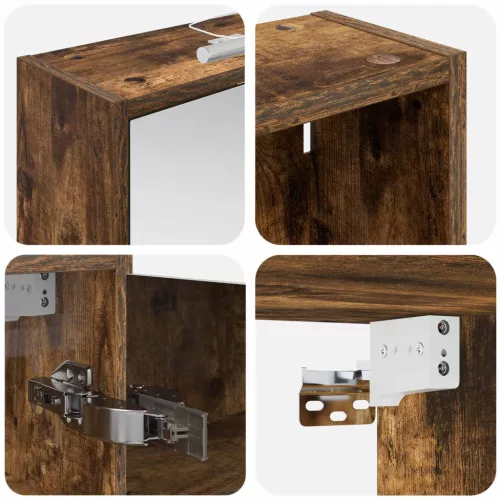  Fürdőszobai Szekrény Szett 3 pcs 126 x 16 x 62.5 cm Faanyag