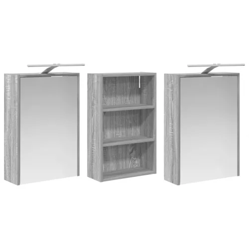  Fürdőszobai Szekrény Szett 3 pcs 126 x 16 x 62.5 cm Faanyag