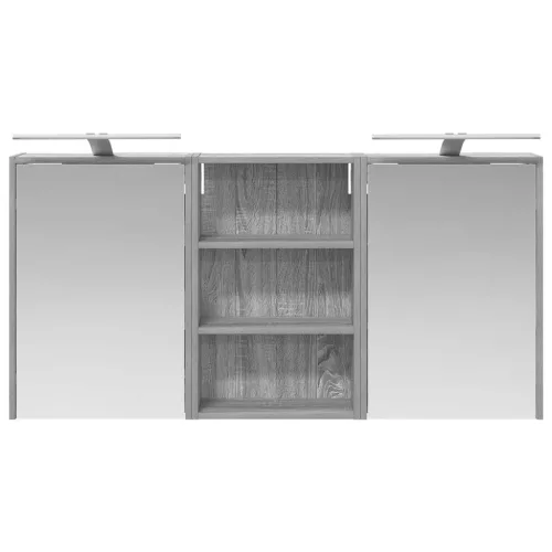  Fürdőszobai Szekrény Szett 3 pcs 126 x 16 x 62.5 cm Faanyag