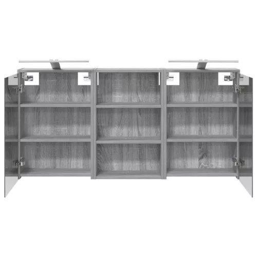  Fürdőszobai Szekrény Szett 3 pcs 126 x 16 x 62.5 cm Faanyag