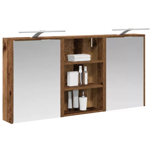  Fürdőszobai Szekrény Szett 3 pcs 126 x 16 x 62.5 cm Faanyag