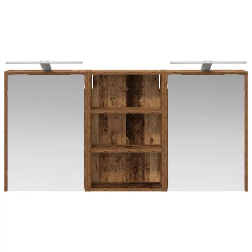  Fürdőszobai Szekrény Szett 3 pcs 126 x 16 x 62.5 cm Faanyag