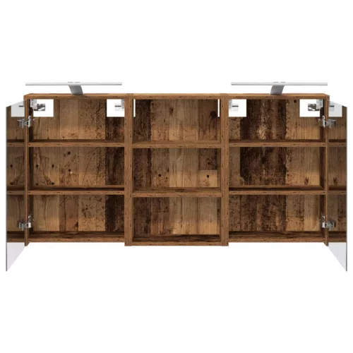  Fürdőszobai Szekrény Szett 3 pcs 126 x 16 x 62.5 cm Faanyag