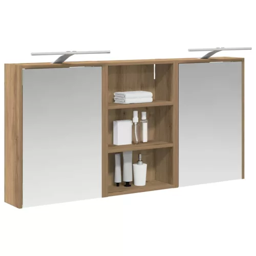  Fürdőszobai Szekrény Szett 3 pcs 126 x 16 x 62.5 cm Faanyag