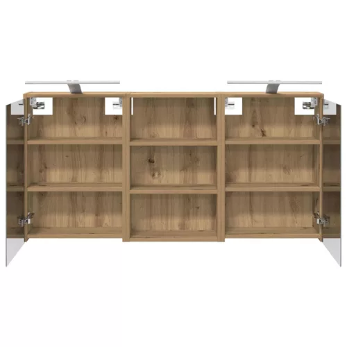  Fürdőszobai Szekrény Szett 3 pcs 126 x 16 x 62.5 cm Faanyag