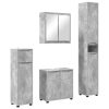  Fürdőszoba bútor szett fiókkal 4 pcs Beton Szürke Faanyag