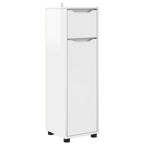  Fürdőszoba bútor szett fiókkal 4 pcs Magas Fényű Fehér Faanyag