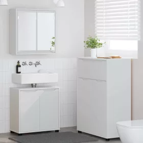    Fürdőszoba bútor szett fiókkal polcokkal 3 pcs Fehér Faanyag