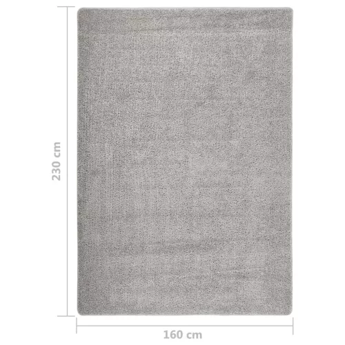  világosszürke csúszásmentes bozontos szőnyeg 160 x 230 cm