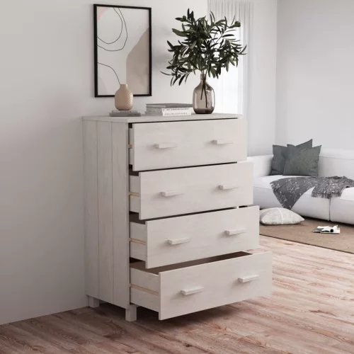  HAMAR fehér tömör fenyőfa tálalószekrény 79 x 40 x 103,5 cm