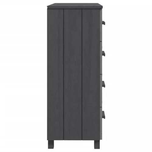  HAMAR sötétszürke tömör fenyőfa tálalószekrény 79x40x103,5 cm