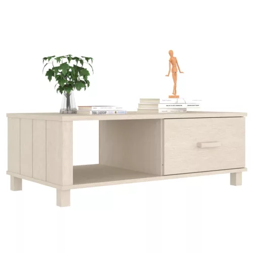  HAMAR mézbarna tömör fenyőfa dohányzóasztal 100 x 55 x 35 cm