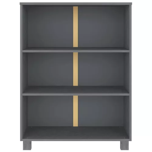  HAMAR sötétszürke tömör fenyőfa könyvszekrény 85 x 35 x 112 cm