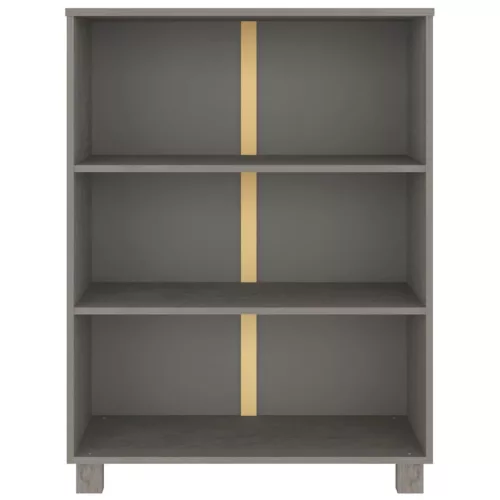  HAMAR világosszürke tömör fenyőfa könyvszekrény 85x35x112 cm