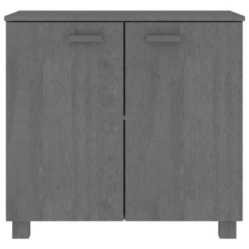  HAMAR sötétszürke tömör fenyőfa tálalószekrény 85 x 35 x 80 cm