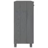  HAMAR sötétszürke tömör fenyőfa tálalószekrény 85 x 35 x 80 cm