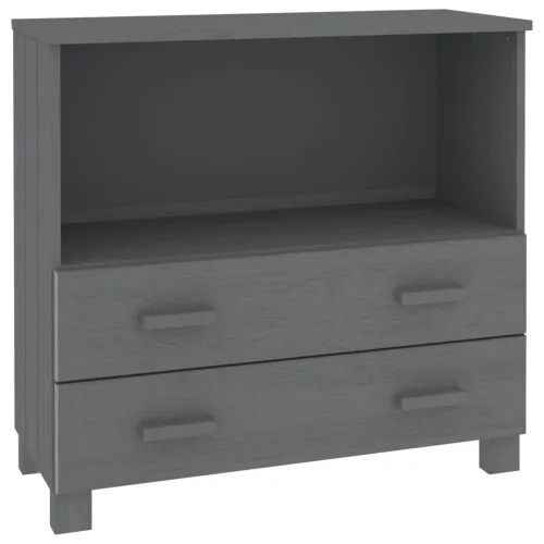  HAMAR sötétszürke tömör fenyőfa tálalószekrény 85 x 35 x 80 cm