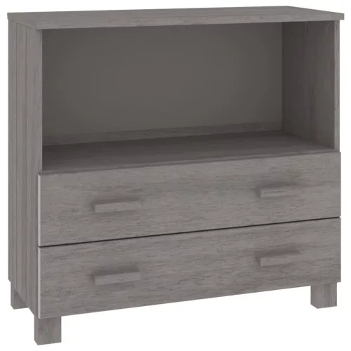  HAMAR világosszürke tömör fenyőfa tálalószekrény 85x35x80 cm
