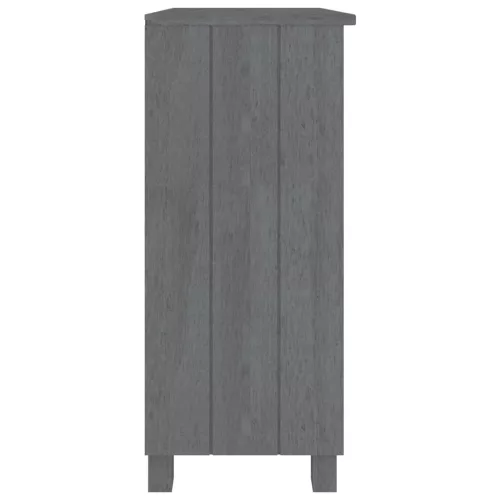  HAMAR sötétszürke tömör fenyőfa tálalószekrény 85 x 35 x 80 cm