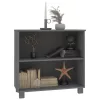  HAMAR sötétszürke tömör fenyőfa tálalószekrény 85 x 35 x 80 cm