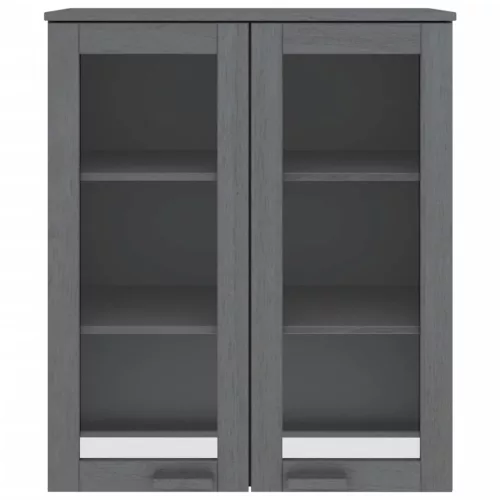  HAMAR sötétszürke tömör fenyőfa felső szekrény 85 x 35 x 100 cm