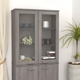    HAMAR világosszürke tömör fenyőfa felső szekrény 85x35x100 cm