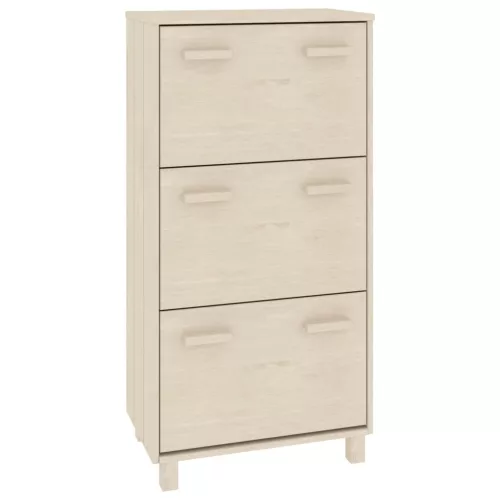  HAMAR mézbarna tömör fenyőfa cipőszekrény 59,5 x 35 x 117 cm