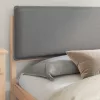  Ágykeret Kárpitozott Fejtámlával Világosszürke 200 x 200 cm