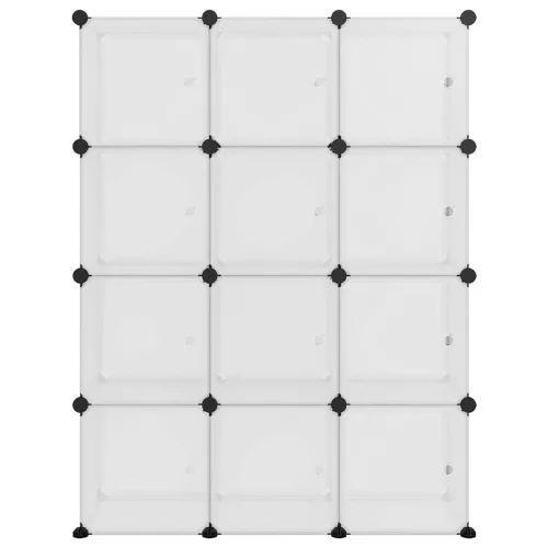  átlátszó polipropilén tárolókocka 12 db kockával és ajtókkal