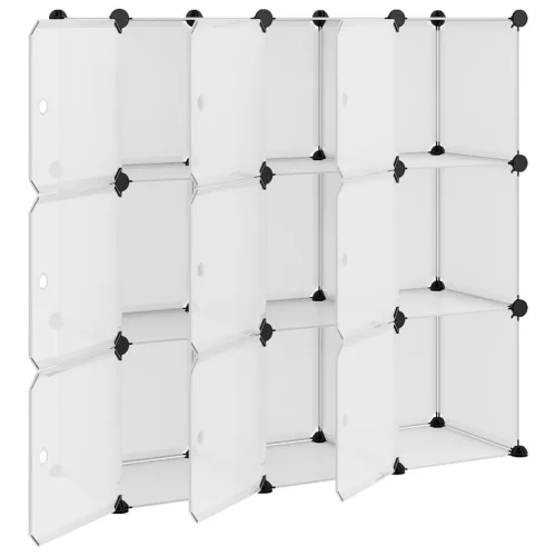  átlátszó polipropilén tárolókocka 9 db kockával és ajtókkal