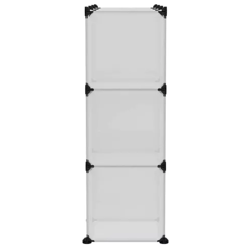  átlátszó polipropilén tárolókocka 9 db kockával és ajtókkal