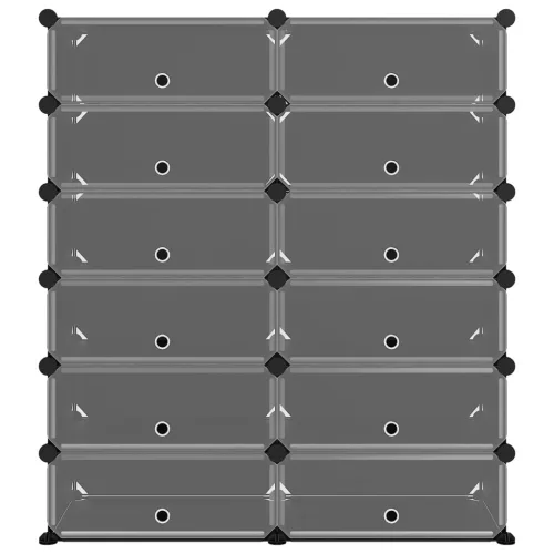  fekete polipropilén cipőtartó 94,5x36,5x106 cm