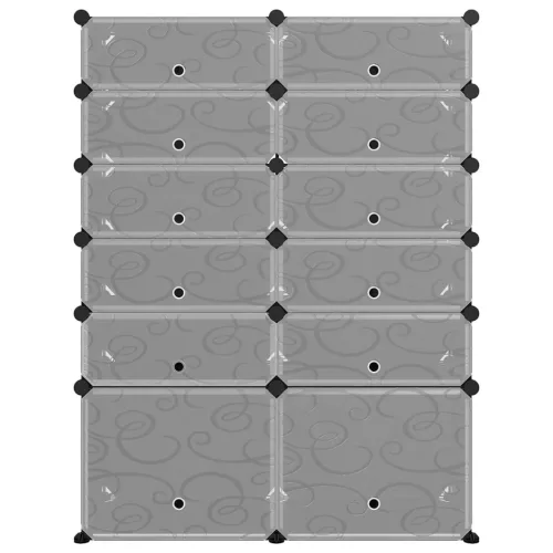  fekete polipropilén cipőtartó 94 x 37 x 125 cm