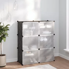  fekete polipropilén cipőtartó 84,5 x 31 x 93,5 cm