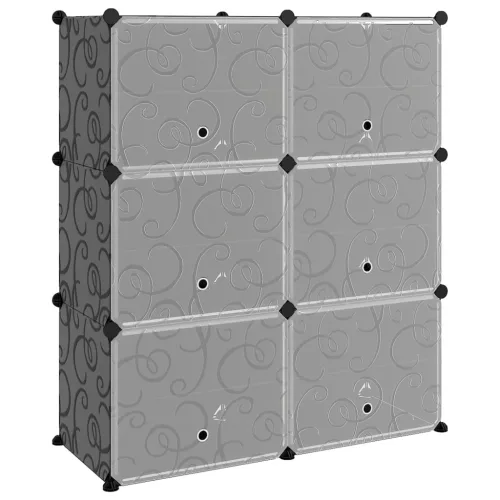  fekete polipropilén cipőtartó 84,5 x 31 x 93,5 cm