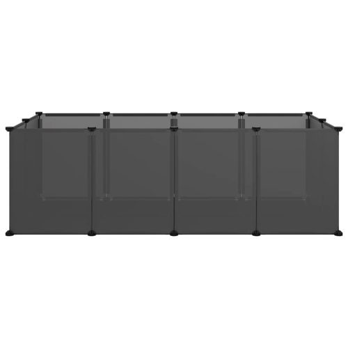  fekete polipropilén és acél kisállatketrec 144 x 74 x 46,5 cm