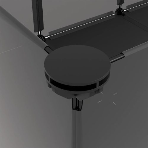  fekete polipropilén és acél kisállatketrec 144 x 74 x 46,5 cm